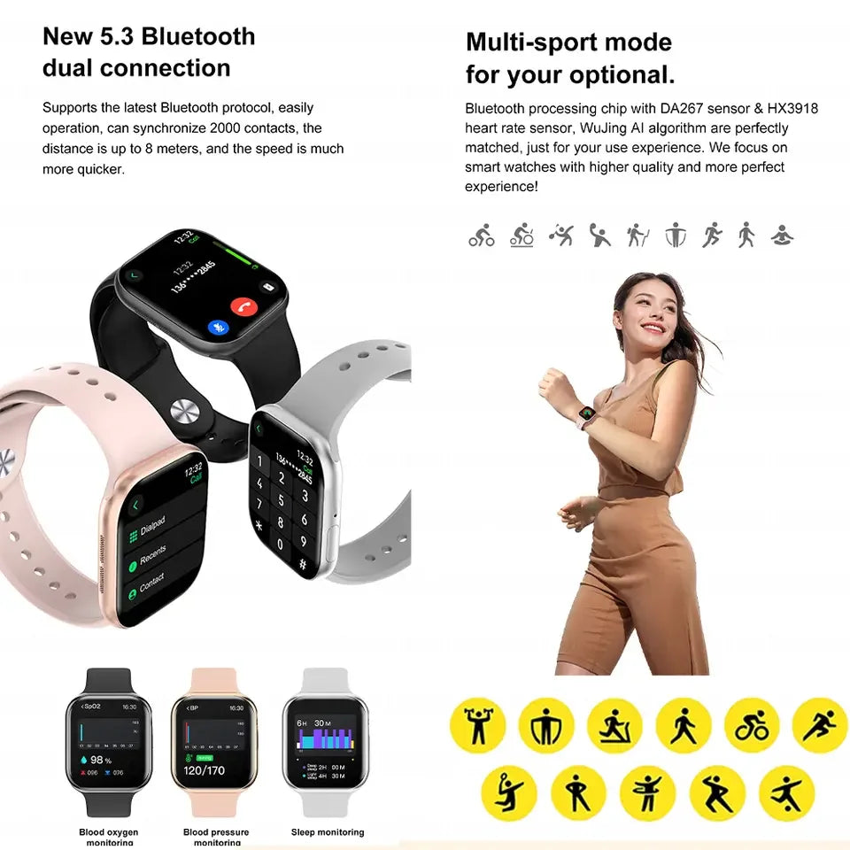 2025 New for Apple GPS Watch 10 Smart Watch Men HD AMOLED Memory Music 3D Surround Bluetooth Call Waterproof Smartwatch Woman